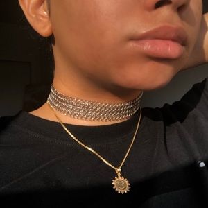 Edgy Silver Chain Choker ✨